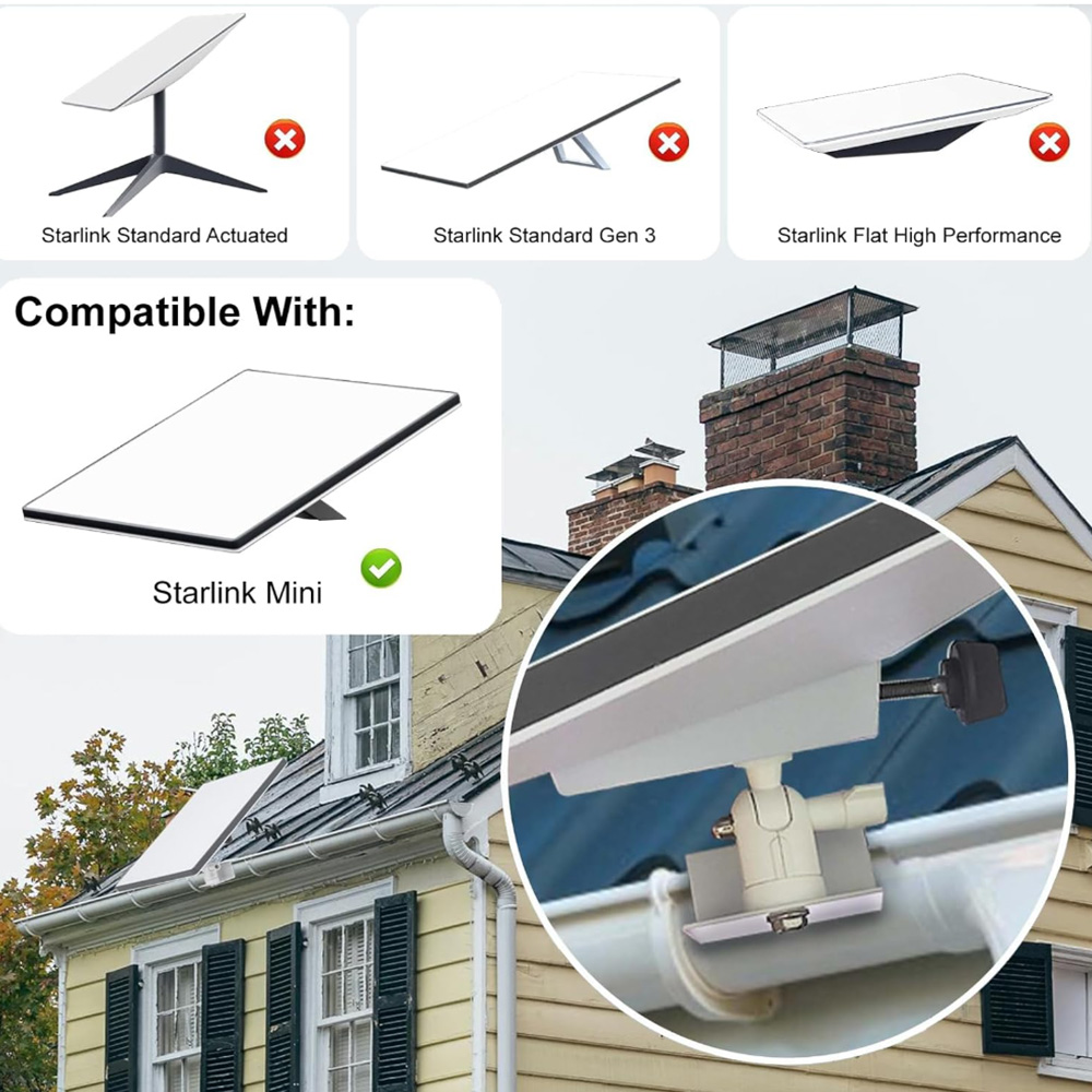 Adjustable Gutter Mount with Screw Adapter for Starlink Mini 9 Adjustable Gutter Mount with Screw Adapter for Starlink Mini - Image 9