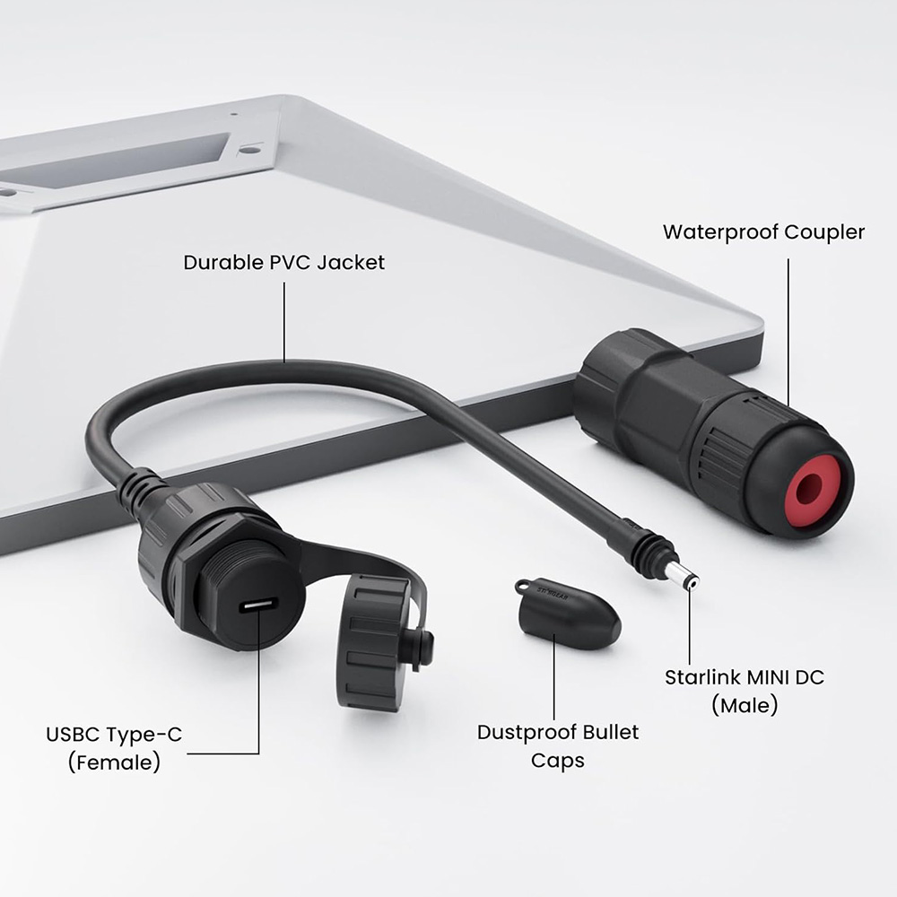 Waterproof USB-C Adapter for Starlink Mini - Fits All USB-C Cables 4 Waterproof USB-C Adapter for Starlink Mini - Fits All USB-C Cables - Image 4