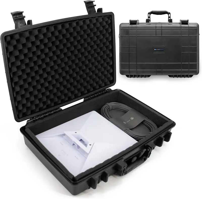 Starlink Mini carrying case with foam protection for travel accessories