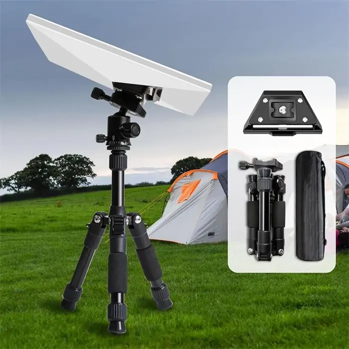 Portable Starlink Mini tripod mount for camping and outdoor internet setup
